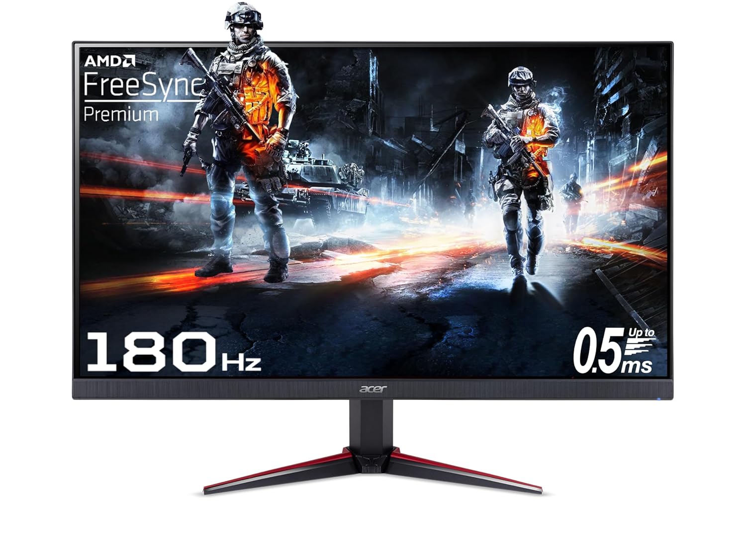 Acer Nitro VG240Y M3 23.8" Full HD Gaming Monitor | IPS Panel | 180Hz Refresh Rate | 0.5ms Response Time | AMD FreeSync Premium | HDR10 | Stereo Speakers | 2x HDMI, 1x DP | Black