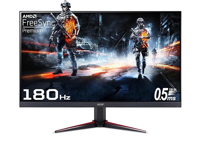 Acer Nitro VG240Y M3 | 23.8 Inch | IPS Full HD | Gaming LCD Monitor with LED Backlight | AMD FreeSync Premium | 0.5ms Response Time | 180Hz Refresh Rate | 2 x HDMI, 1 x DP | Stereo Speakers | HDR 10 | Black