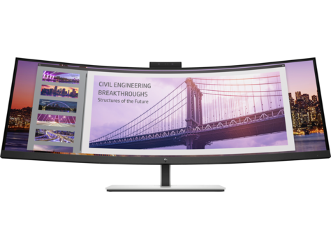 HP S430c 43.4-inch Curved Ultrawide Monitor Dual WUXGA Display, 32:10 Aspect Ratio, 300 nits, USB-C, DisplayPort, 1080p Webcam, with Adjustable Stand