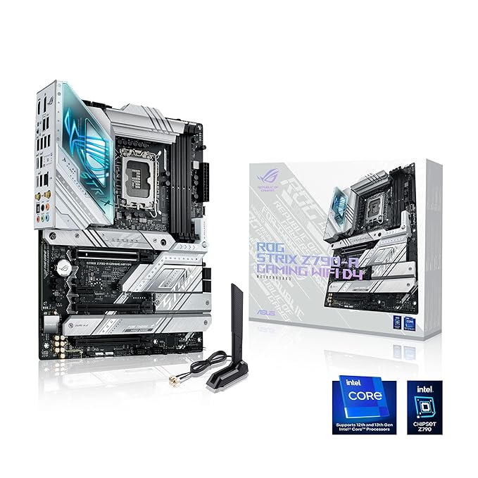 ASUS ROG Strix Z790-A Gaming WiFi D4 LGA 1700 ATX Motherboard, 16+1 Power Stages, DDR4, 4x M.2 Slots, WiFi 6E, USB 3.2 Gen 2x2 Type-C®, AI Overclocking, AI Cooling II, Aura Sync