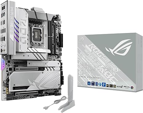 ASUS ROG MAXIMUS Z890 APEX Intel Z890 LGA 1851 ATX Motherboard - DDR5, WiFi 7, 5G LAN, PCIe 5.0, Thunderbolt 4, AI Overclocking, Advanced Cooling & Networking