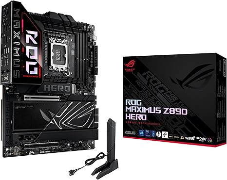 ASUS ROG Maximus Z890 Hero Intel® Z890 LGA 1851 ATX Motherboard – DDR5, WiFi 7, PCIe 5.0, Thunderbolt™ 4, AI Overclocking, Advanced Cooling & Networking