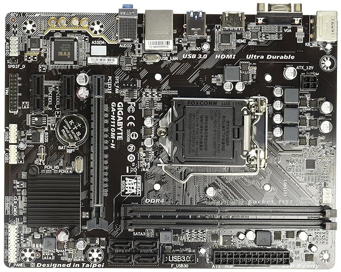 Gigabyte GA-H110M-H MicroATX Motherboard | LGA 1151 Socket, DDR4, 6th & 7th Gen Intel Processor Support