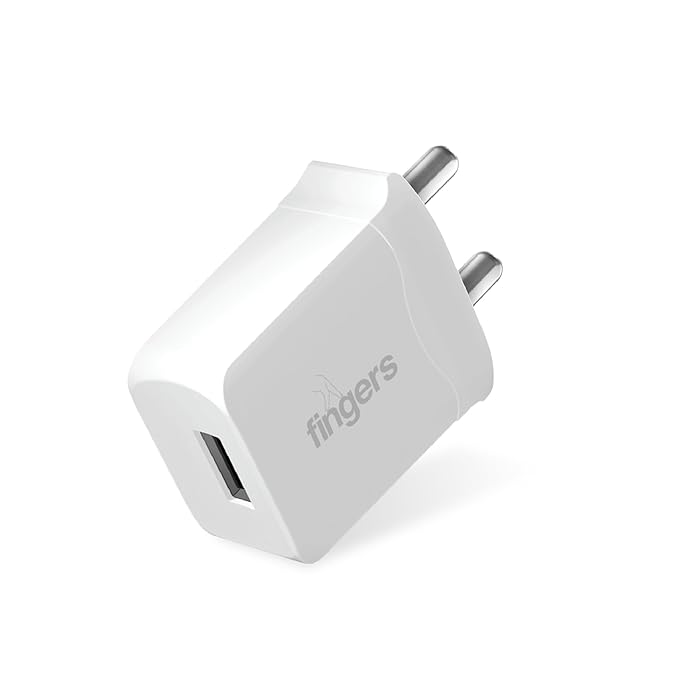 FINGERS PA-US27 10.5W USB Wall Adapter with 2.1A Max Output, Single USB Port, No Cable Included, Compatible with iOS & Android Devices, Features Safety Protection