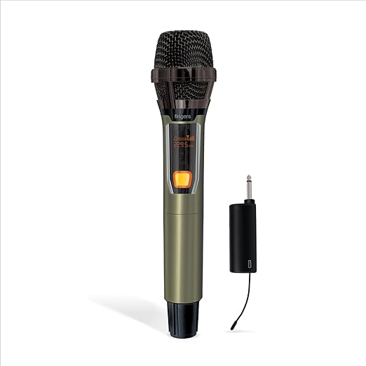 FINGERS Freedom Mic-39 Wireless Microphone with 6.35 mm Receiver, Type-C Charging, Uni-Directional V-Band @ VHF 269.1 MHz, 10-Hour Battery Life, 25m Range