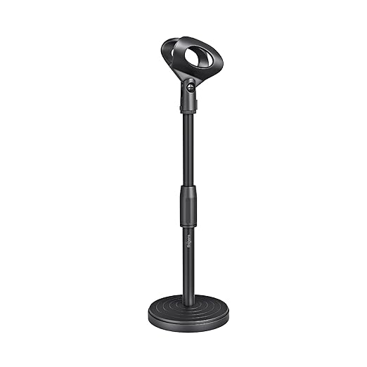 FINGERS Mic Stand-11 (Adjustable Microphone Stand with Height Range 23 cm to 33.5 cm and Sturdy Base)