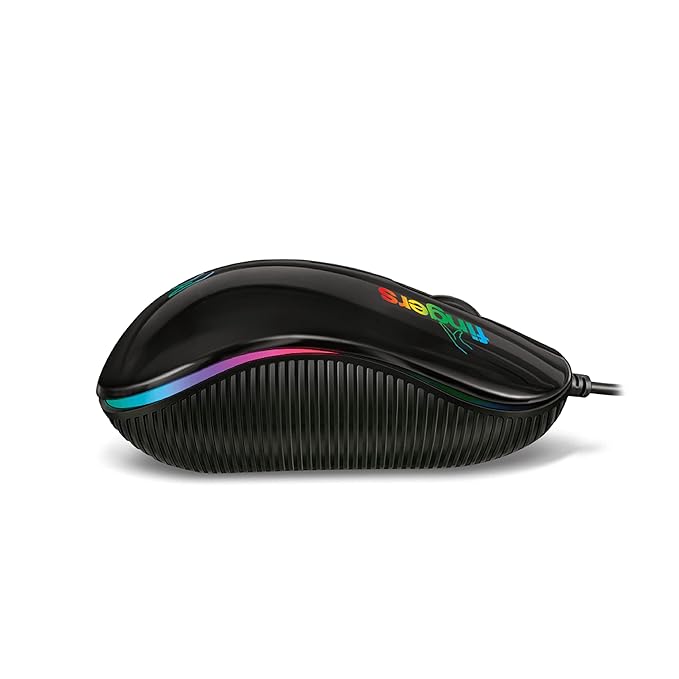 FINGERS RGB-Breathe Wired Mouse with Advanced Optical Technology and RGB LED Lights (Lightweight, Comfortable, Compatible with Windows, Mac, Linux)