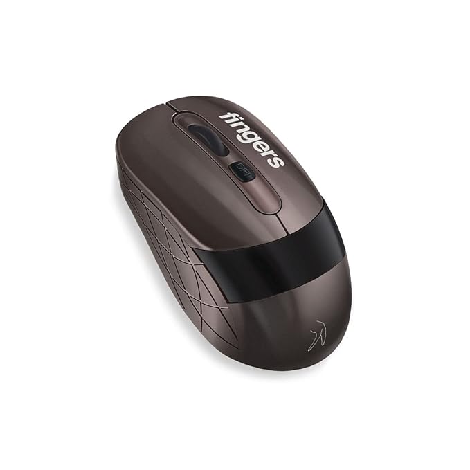 FINGERS AeroGrip Wireless Mouse with 2.4 GHz USB Receiver – Compatible with Windows, Mac & Linux, Ambidextrous Design