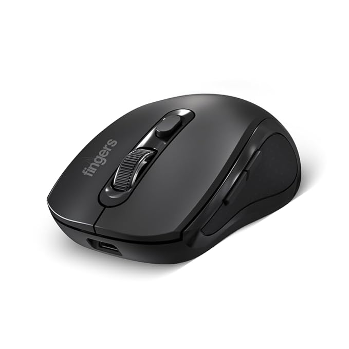 FINGERS SwiftCharge Wireless Rechargeable Mouse – 2.4 GHz, Advanced Optical Technology, 1600 DPI, Ambidextrous, Plug-and-Play