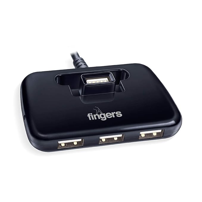 FINGERS Quadrant U2.0 4-Port USB Hub - Black Edition