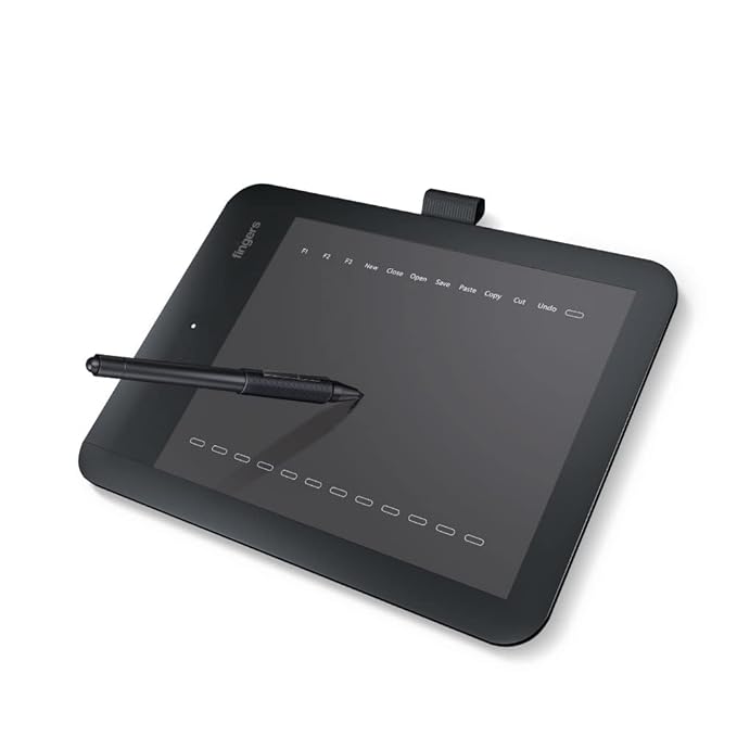 FINGERS ArtisticSoul 806 Digital Drawing Tablet – 8-inch x 6-inch Graphics Pen Tablet, Black, 20.32 x 15.24 cm