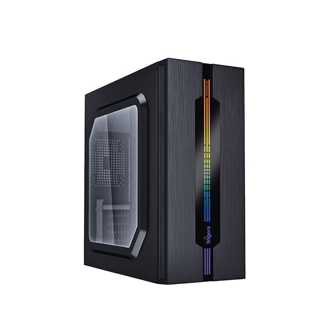 FINGERS RGB-Bruno (SG) Computer Case – Full ATX PC Cabinet with Side Transparent Glass and ARGB LEDs