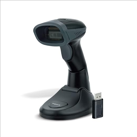 FINGERS 2D-QuickScan WL5 Wireless Barcode Scanner – 3-in-1 (Bluetooth, 2.4 GHz Wireless USB Receiver, Wired with Type-C Cable)