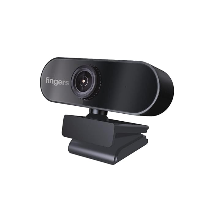 FINGERS 720p HD Webcam – High-Resolution Video Calling & Recording, Wide Angle Lens, Built-in Mic for Desktops & Laptops