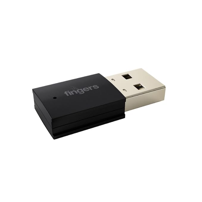 FINGERS FWF602-BT Dual Band USB Adapter – Supports 2.4 GHz & 5 GHz, Bluetooth & Wi-Fi Connectivity, Compatible with Windows & Linux (Intel Platform), Plug-n-Play