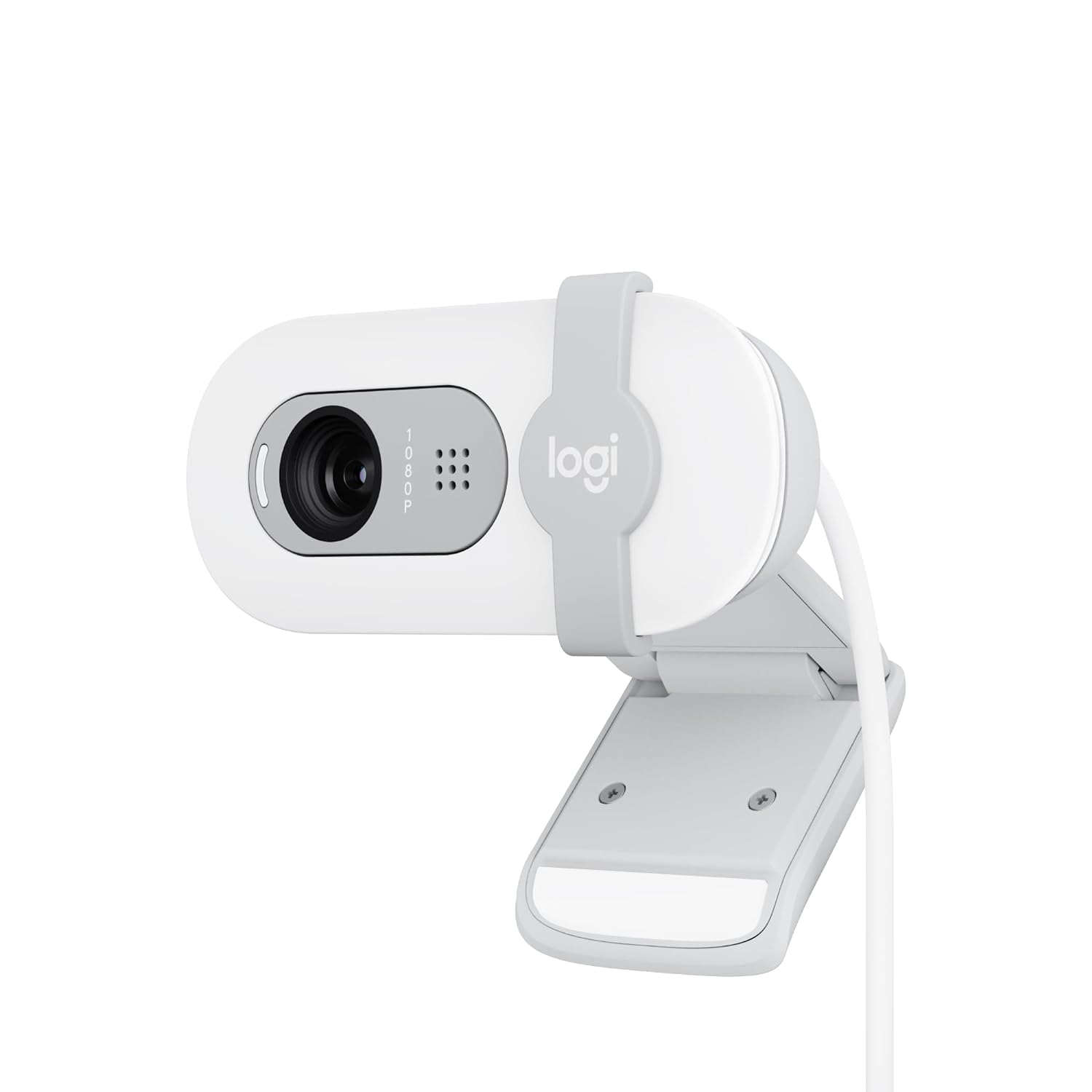 Logitech Brio 100 Full HD Webcam for Meetings & Streaming, Auto-Light Balance, Built-In Mic, Privacy Shutter, USB-A, Compatible with Microsoft Teams, Google Meet, Zoom - OffWhite