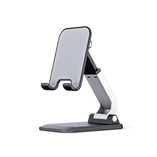 FINGERS Hold-Me-Up Portable Universal Mobile Stand – Adjustable Angle & Height, Compact & Foldable, Anti-Slip & Anti-Shake, Compatible with Smartphones & Tablets (Rich Black)