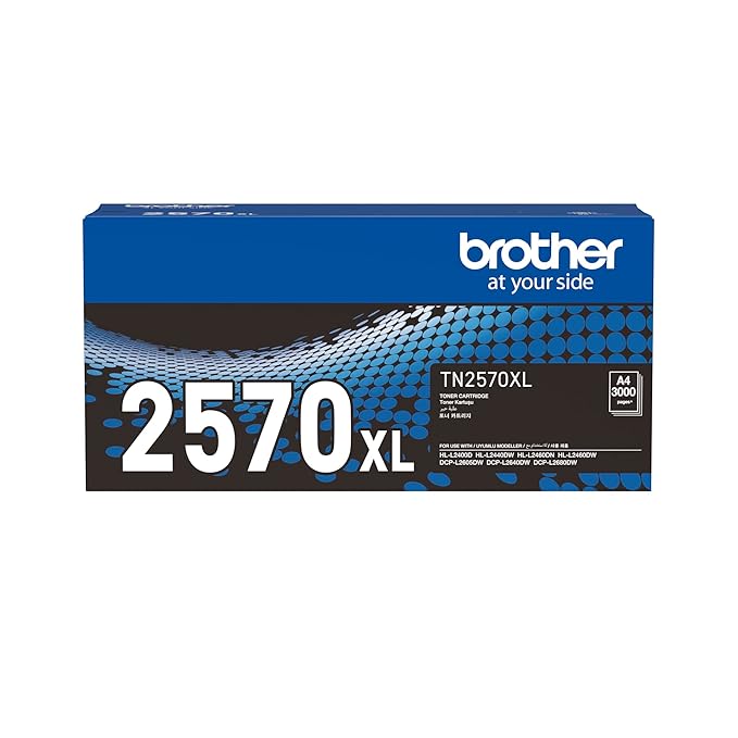 Brother TN2570XL Toner Cartridge – High Yield, Compatible with HL-L2350DW, HL-L2370DW, HL-L2390DW, DCP-L2550DW, DCP-L2570DW, MFC-L2750DW Printers