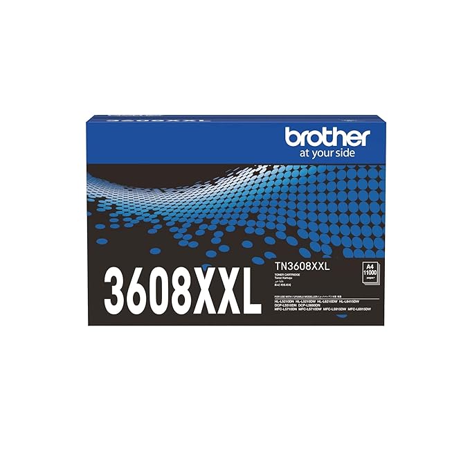 Brother TN3608XXL High Yield Toner Cartridge (Black) - Extended Page Yield for Brother Printers