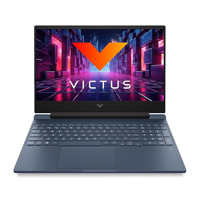 HP Victus Gaming Laptop, AMD Ryzen 5 5600H, NVIDIA RTX 3050, 16GB RAM, 512GB SSD, 15.6-inch FHD Display, 144Hz, 9ms, Backlit Keyboard, 720p HD Camera, Windows 11, Office 21, Blue, 2.29kg, Model fb0106AX