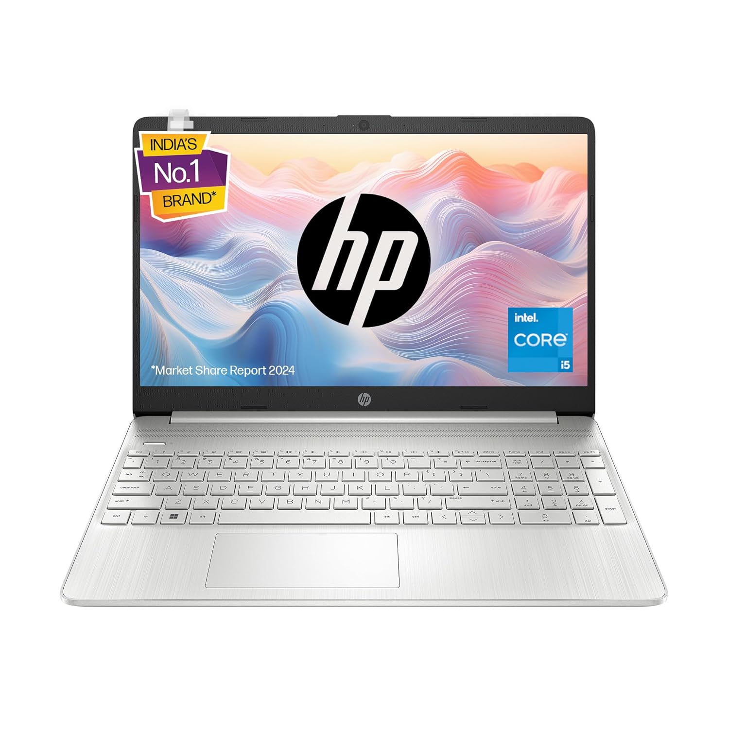 HP 15s Laptop | 12th Gen Intel Core i5 | 15.6" FHD | 8GB RAM | 512GB SSD | Iris Xe Graphics | Backlit Keyboard | Windows 11 Home | Natural Silver | 1.69kg | fq5202TU