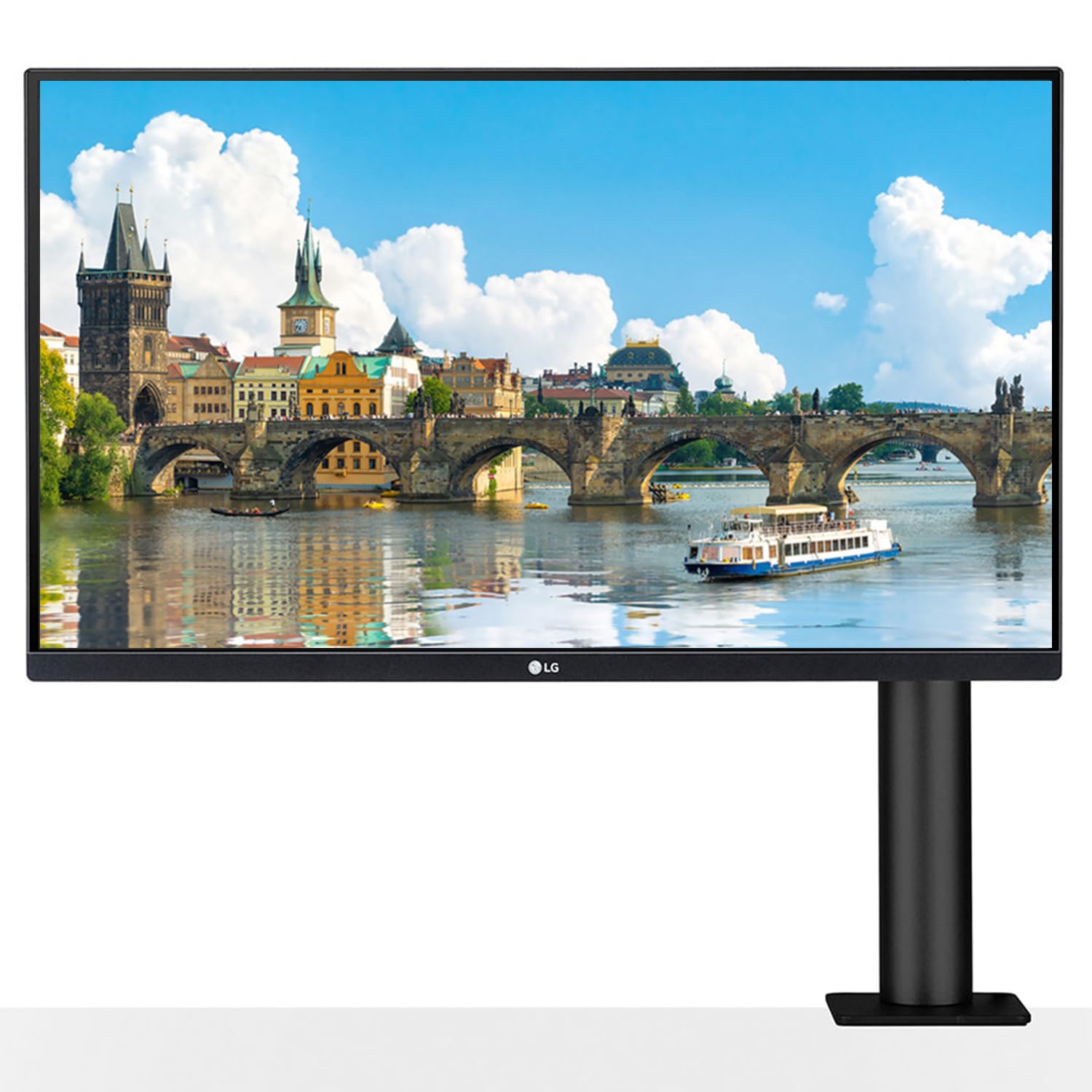 LG 27" QHD Ergo IPS Monitor | 2560 x 1440 Pixels, HDR10, sRGB 99%, 5-Way Adjustable Stand, USB-C Power Delivery, HDMIx2, DP | Model 27QN880 - Black