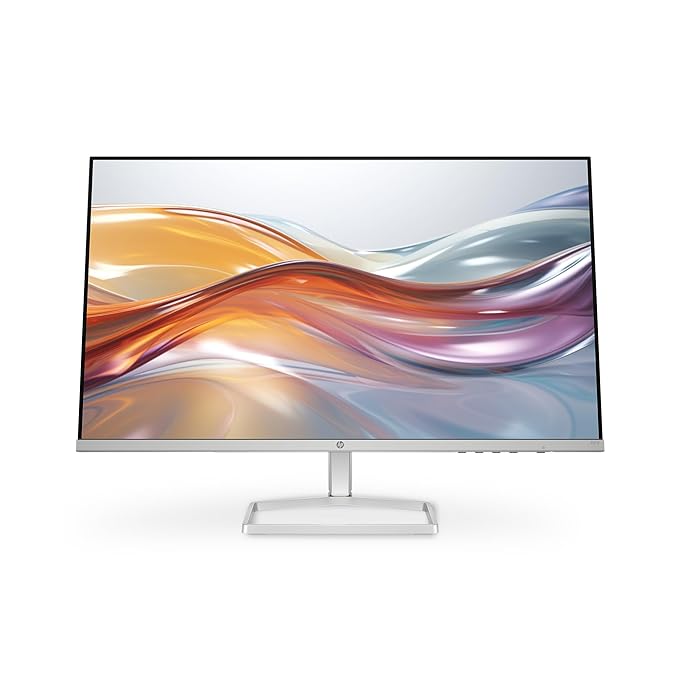 HP Series 5 27-Inch FHD White Monitor - 527sw, 1920 x 1080 Resolution, 300 Nits Brightness, Integrated Speakers, Eye Ease, Anti-Glare, 3.2kg