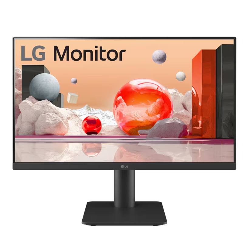 LG 24MS550-B 24" IPS FHD Monitor, 100Hz, 5ms, Reader Mode, Adjustable Tilt/Height Stand, Built-in Speakers, Borderless Design, Black Stabilizer, DAS Crosshair, HDMI - Black