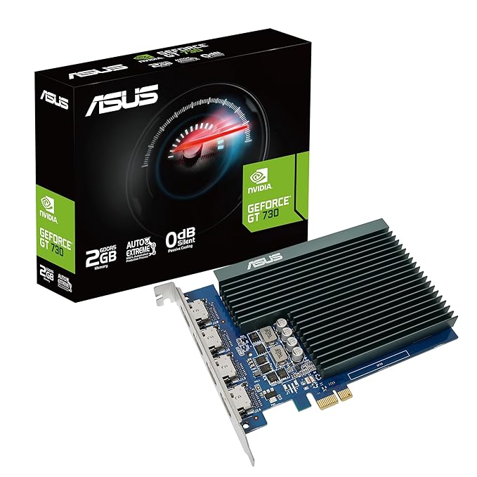 ASUS Ge Force GT 730 2GB GDDR5 PCI_E RAM 64-Bit Graphics Card with 4 HDMI Ports 384 CUDA Cores 3 Years Warranty Can Run 4 Displays at Same Time (GT730-4H-SL-2GD5)