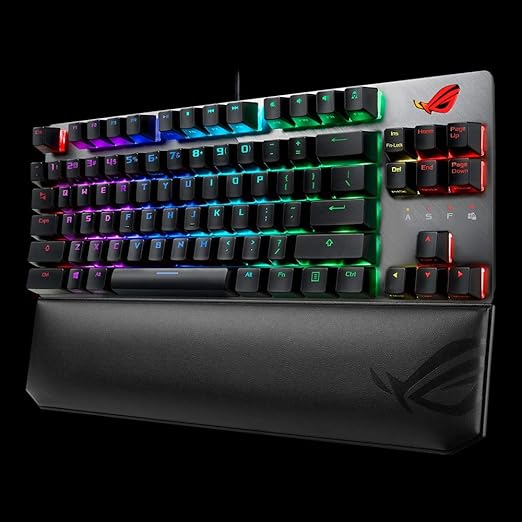 ROG Strix Scope TKL Deluxe Wired Mechanical RGB Gaming Keyboard for FPS, Cherry MX Speed Silver Switches, Aluminum Frame, Ergonomic Wrist Rest, Aura Sync Lighting