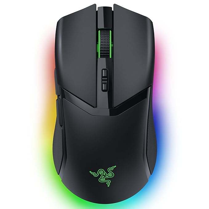 Razer Cobra Pro Compact Wireless Gaming Mouse with Underglow Lighting, High-Speed Wireless, Bluetooth, 8 Buttons, 3rd Gen 30K Optical Sensor - Focus Pro (RZ01-04660100-R3A1)