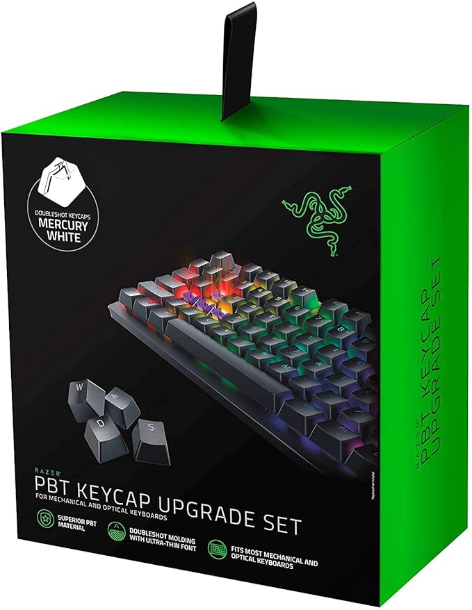 Razer Doubleshot PBT Keycap Set for Mechanical & Optical Keyboards – Compatible with 104/105 US & UK Layouts – RC21-01490200-R3M1