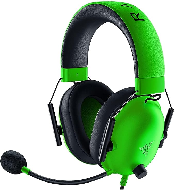 Razer BlackShark V2 X Gaming Headset - 7.1 Surround Sound, 50mm Drivers, Memory Foam Ear Cushions, Wired On-Ear Headphones with Mic - RZ04-03240600-R3M1 (Green)