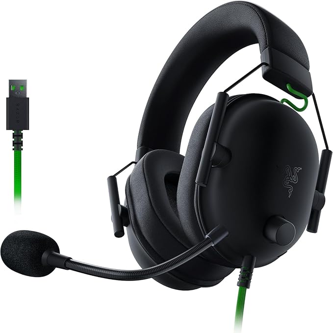 Razer BlackShark V2 X USB Wired Esports Gaming Headset - 7.1 Surround Sound, 50mm Drivers, 240g Lightweight, Noise-Cancelling Mic, Hybrid Memory Foam Cushions - Black (RZ04-04570100-R3M1)