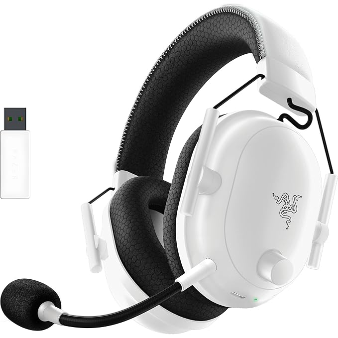 Razer BlackShark V2 Pro Wireless Gaming Headset 2023 Edition - 50mm Titanium Drivers, HyperClear Super Wideband Mic, 70H Battery Life, Noise-Isolating Earcups - White (RZ04-04530200-R3M1)