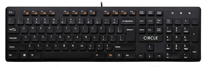 CIRCLE C23 Performer USB Keyboard – Black, Durable, High-Performance Wired Keyboard