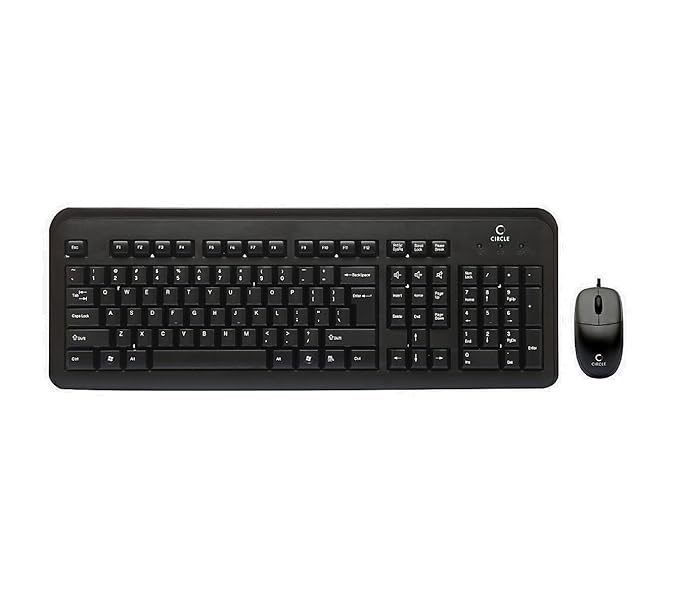 Circle C41 Keyboard and Mouse Combo – PS2+PS2 Interface, Durable, High-Performance Set