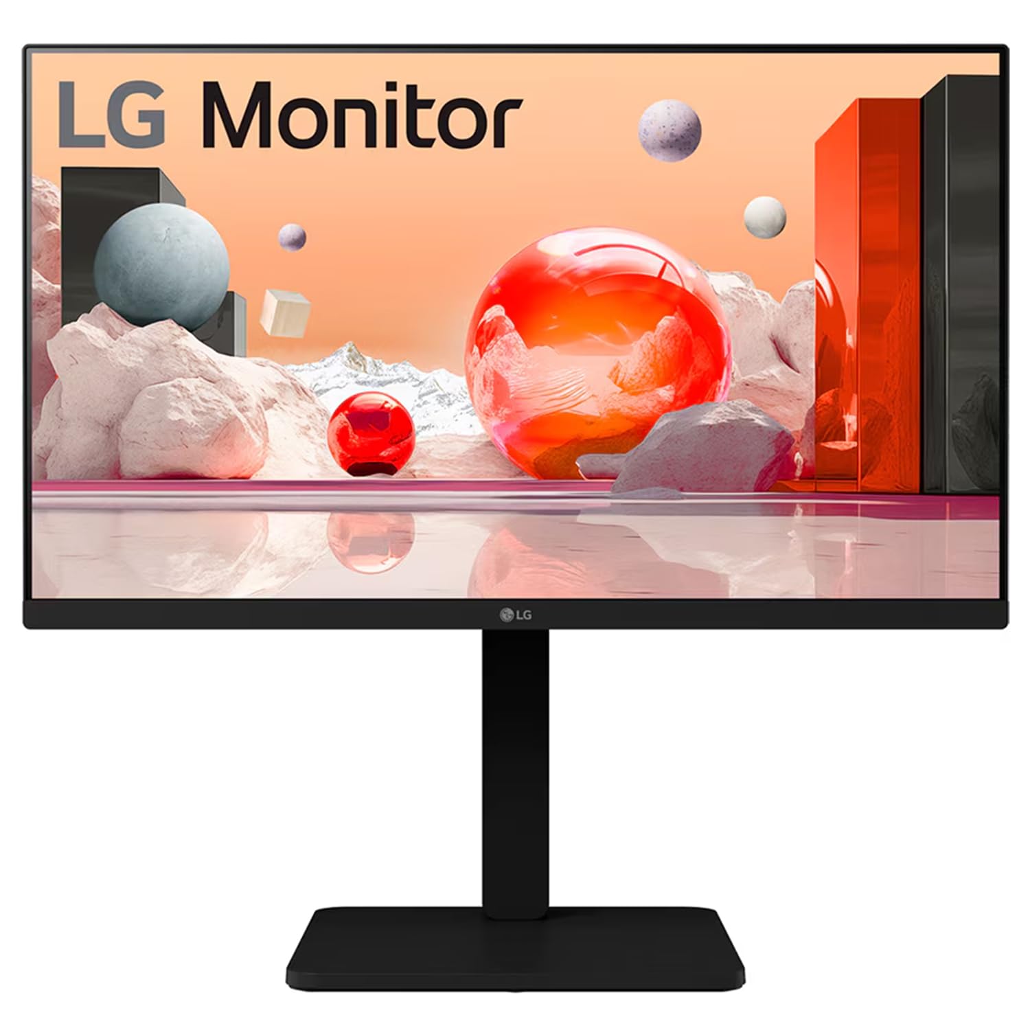 LG 24BA450 24-Inch Full HD IPS Monitor - 1920 x 1080 Resolution, 100Hz Refresh Rate, HDMI, DisplayPort, VGA, Built-in Power & Speaker, Reader Mode, Flicker Safe, Adjustable Stand (Tilt/Height/Swivel/Pivot), Energy Star, TCO Certified, Black