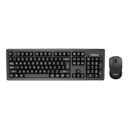 Circle Endurer A10 Wireless Keyboard and Silent Pro Mouse Combo – Slim Design, Spill-Resistant, DPI Adjustable, Low Power Consumption (Black)