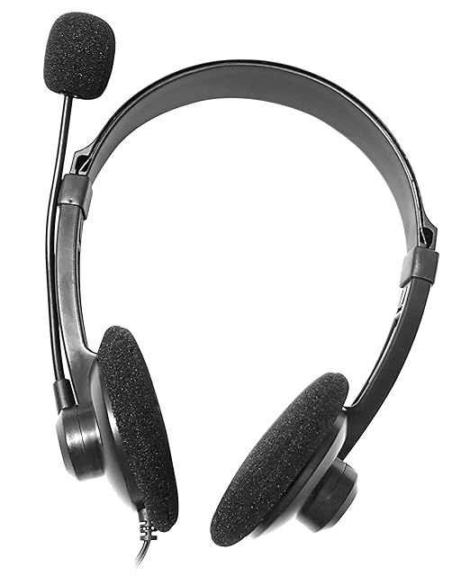 Circle Concerto 200 Wired Headphones with Mic – Over-Ear Headset for Mobile, Laptop & PC (Black)