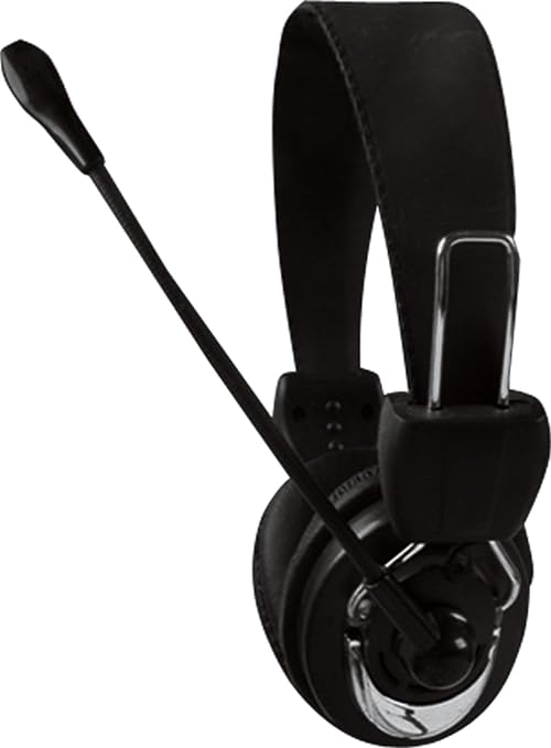 Circle Concerto 201 Wired Multimedia Headphones with Mic – Over-Ear Headset for PC, Laptop & Desktop (Black)