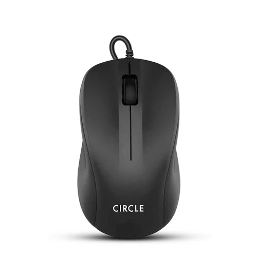 Circle CM325 Wired Optical Mouse – Ergonomic Design, High Precision, USB Connectivity – Black